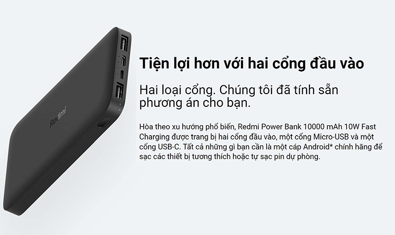 Pin Sac Du Phong Redmi 10000mAh 15