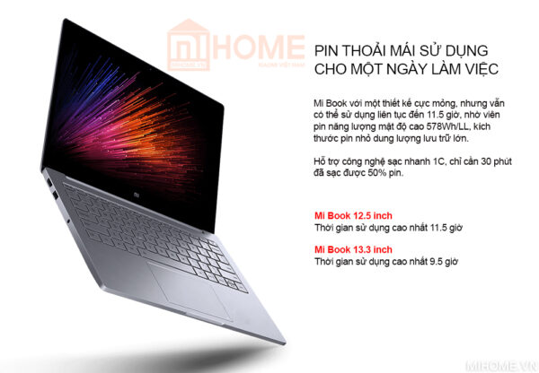 Laptop Xiaomi Mi Notebook Air 13.3 2017 Vân Tay