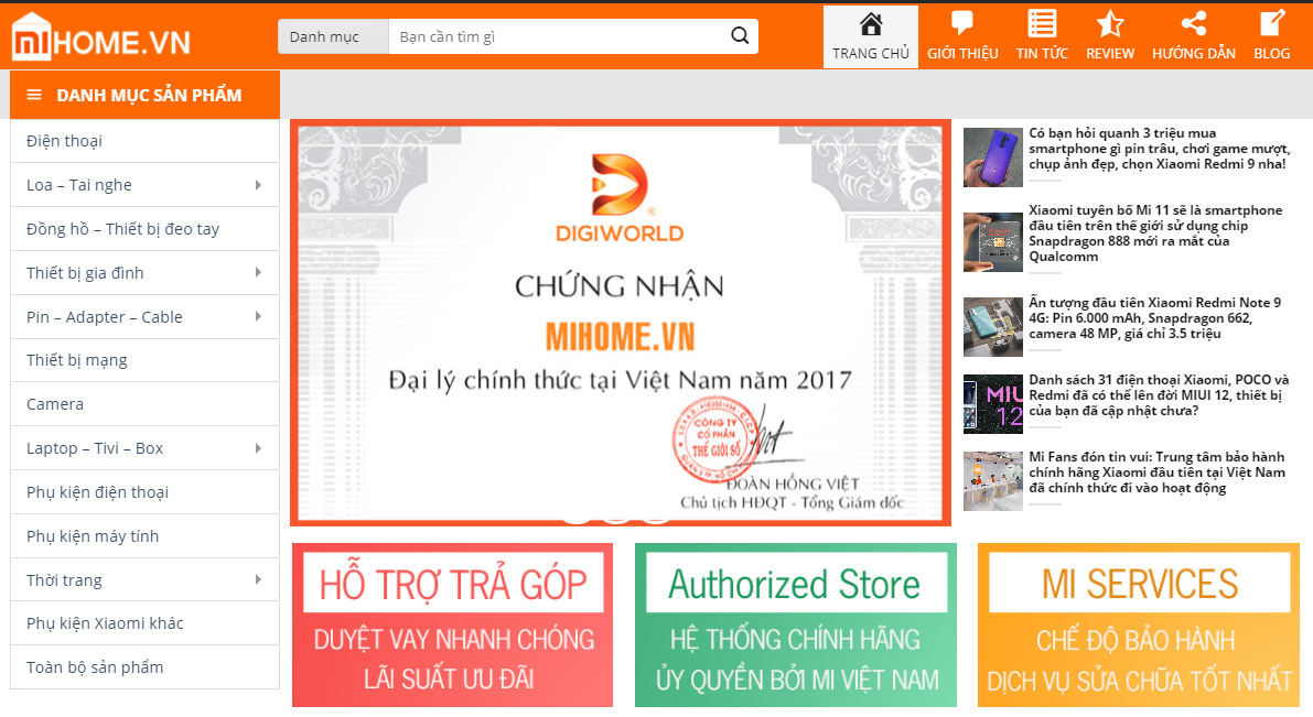 Mi Home – Cửa hàng phân phối chính hãng của Xiaomi tại Việt Nam