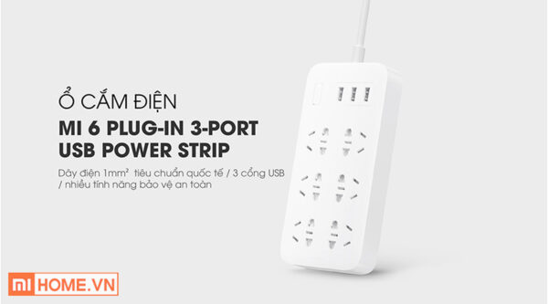 Ổ cắm Xiaomi 6 cổng điện 3 cổng USB