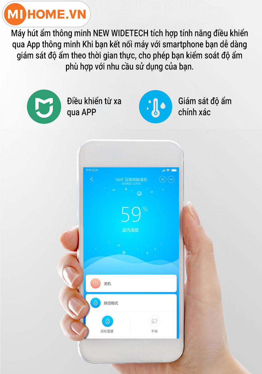 Máy hút ẩm thông minh Xiaomi WIDETECH 12L 29 may hut am new Widetech 07 1