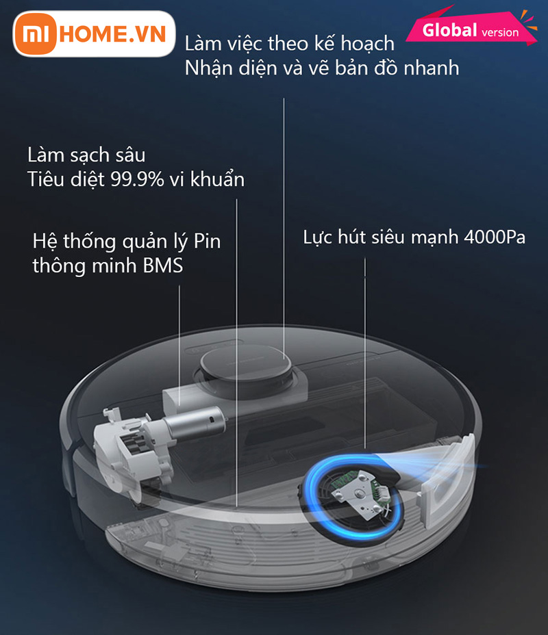 Robot Hút Bụi Lau Nhà Xiaomi Dreame D9 Pro 18 Robot hut bui lau nha Dreame D9 Pro 8