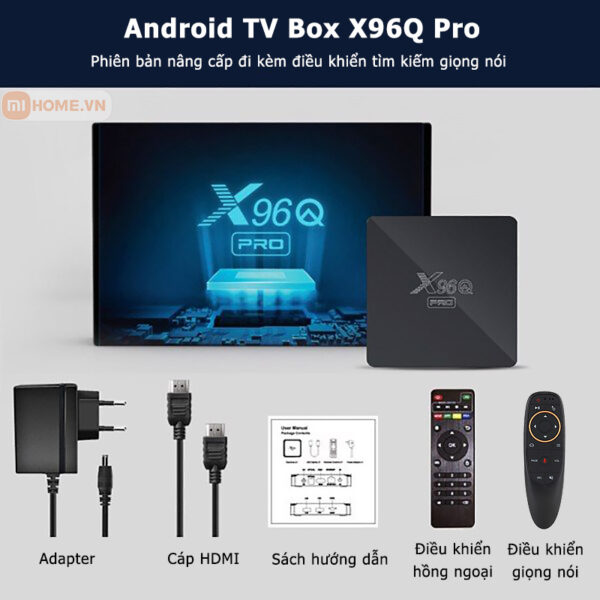 Android TV Box X96Q Pro (Kèm điều khiển giọng nói)