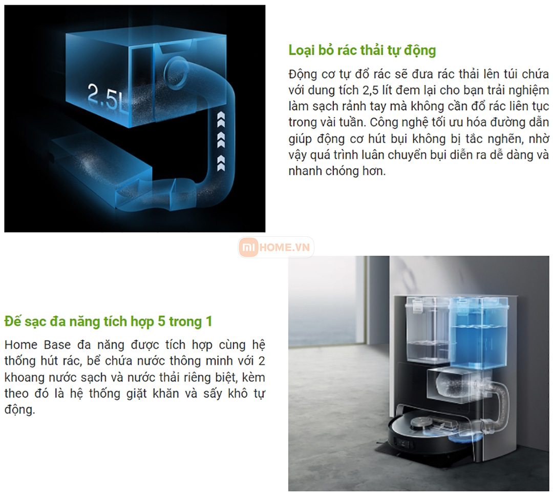 Robot hut bui lau nha Ecovacs Deebot X1 Omni 10