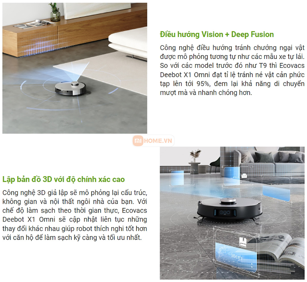 Robot hut bui lau nha Ecovacs Deebot X1 Omni 8