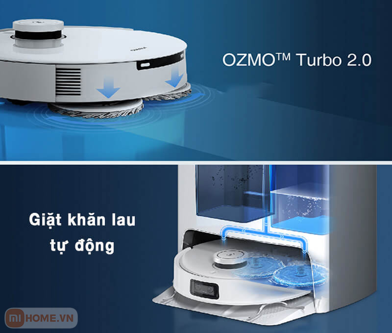 Giải phóng sức lao động của bạn nhờ tính năng tự giặt giẻ sấy khô và diệt khuẩn của Robot Ecovacs Deebot T10 Turbo 2 Robot hut bui lau nha Deebot T10 Turbo 4