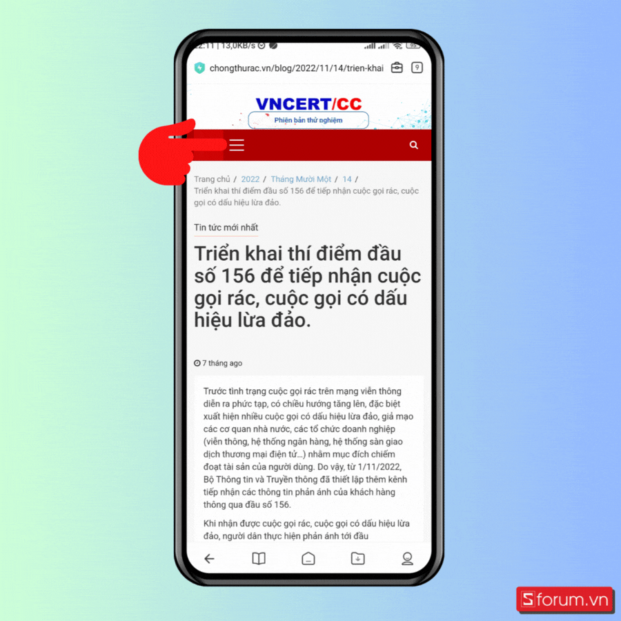 Cách chặn cuộc gọi rác thông qua website VNCERT - Bước 1