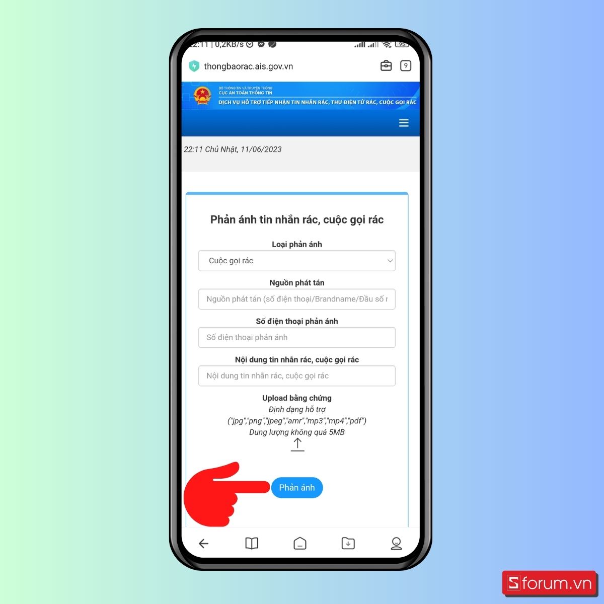 Cách chặn cuộc gọi rác thông qua website VNCERT - Bước 2