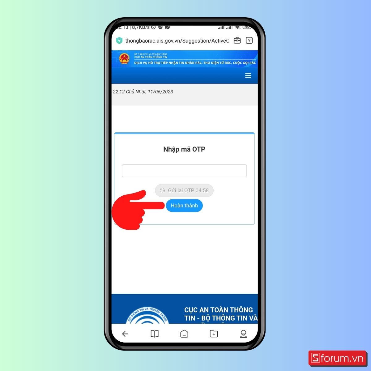 Cách chặn cuộc gọi rác thông qua website VNCERT - Bước 3