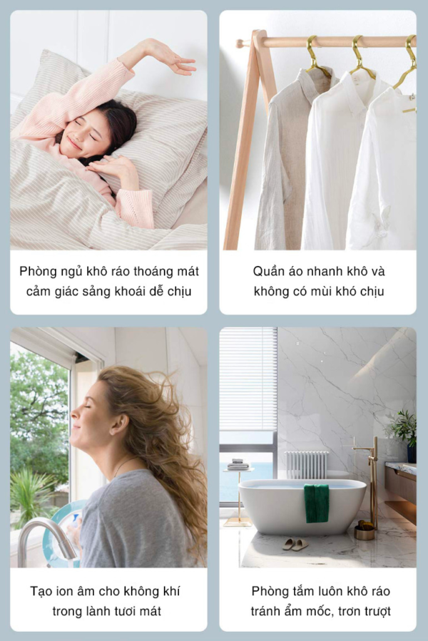 Máy hút ẩm thông minh Akono tạo ion âm 12L