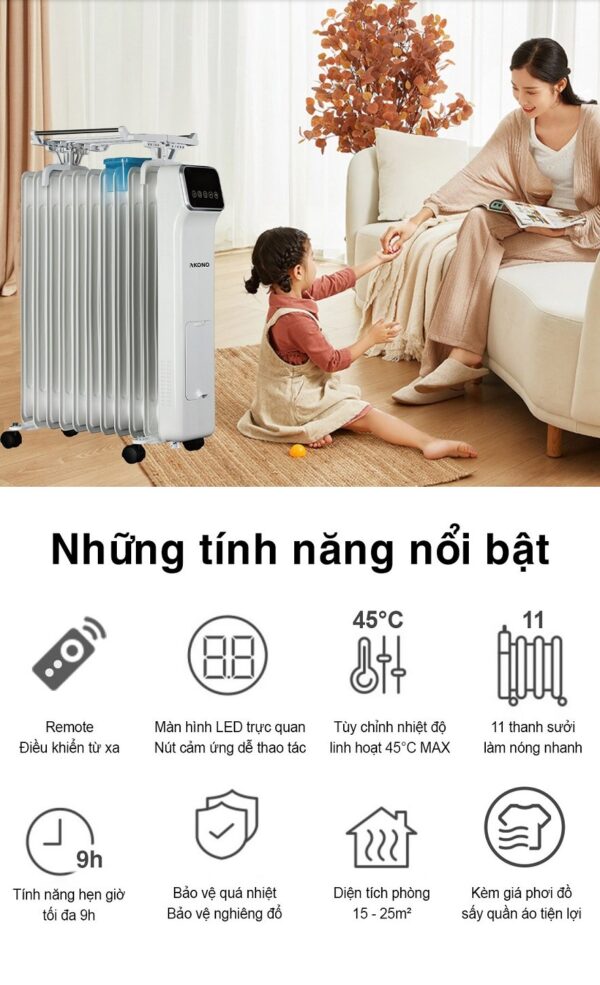Máy sưởi dầu thông minh Xiaomi Akono AK11A