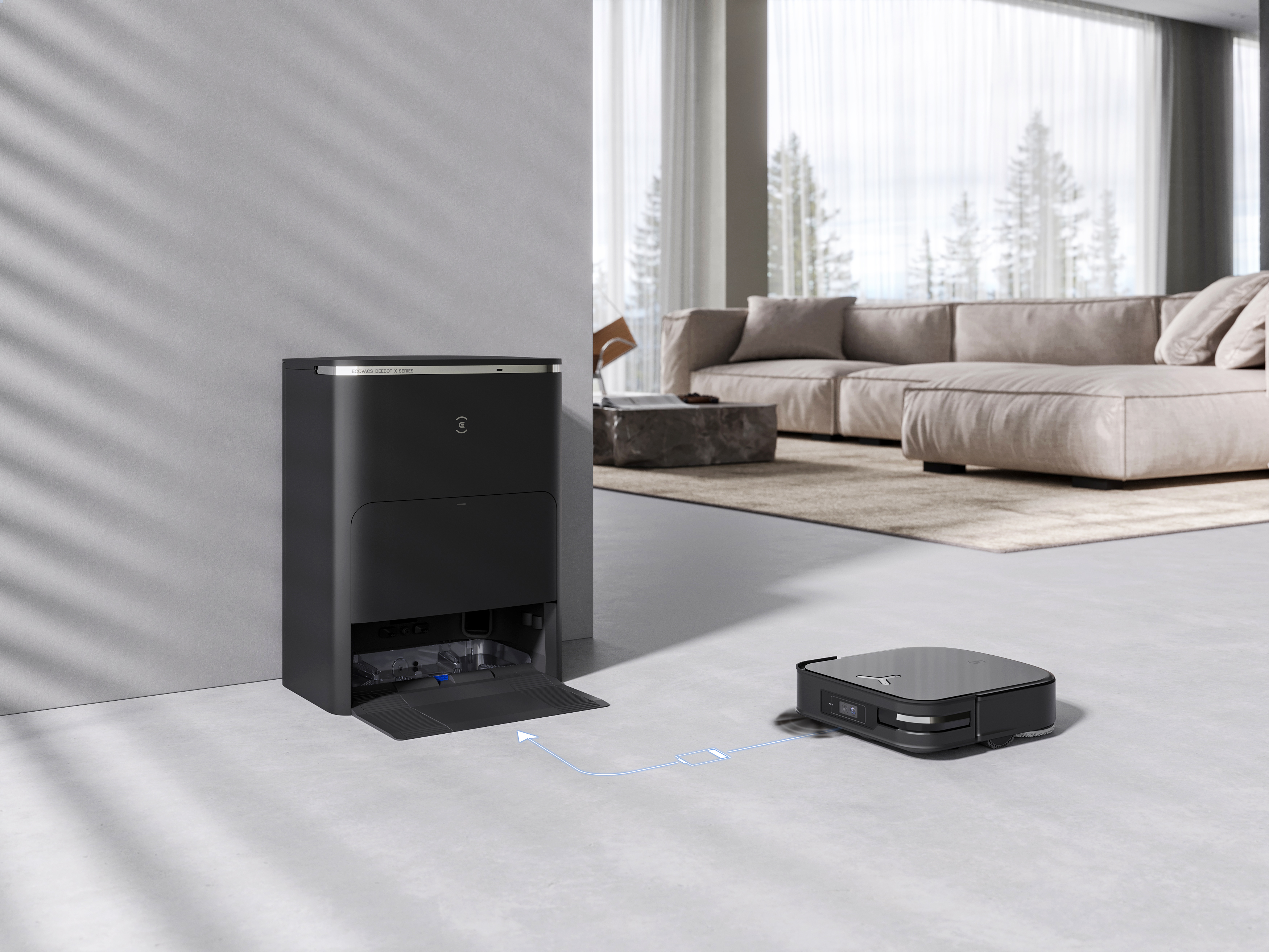 Robot hút bụi lau nhà Ecovacs X2 OMNI - Trạm sạc