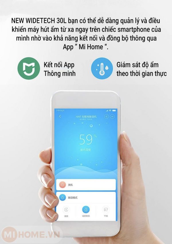 Máy hút ẩm thông minh New Widetech 30L - Bản Quốc tế chính hãng 7 5