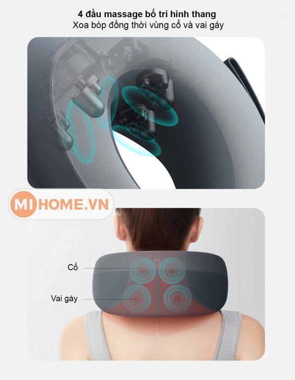 Gối massage cổ chườm ấm Xiaomi Mijia MJNKAM01SKS