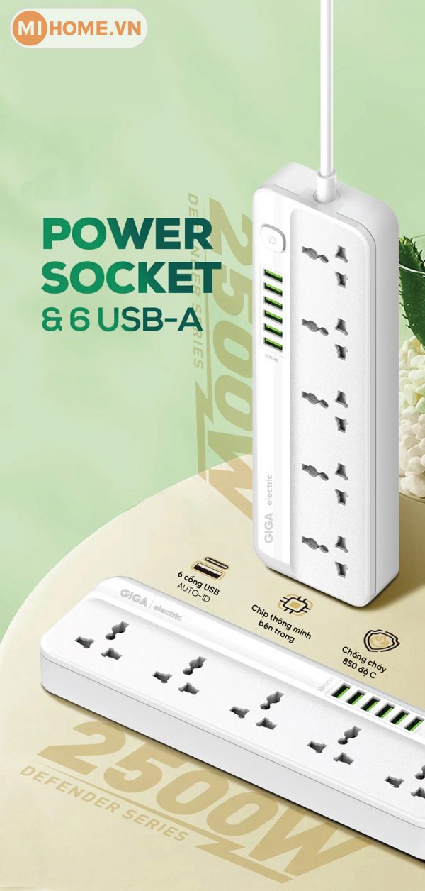 Ổ cắm điện đa năng Giga Electric GS-C5614