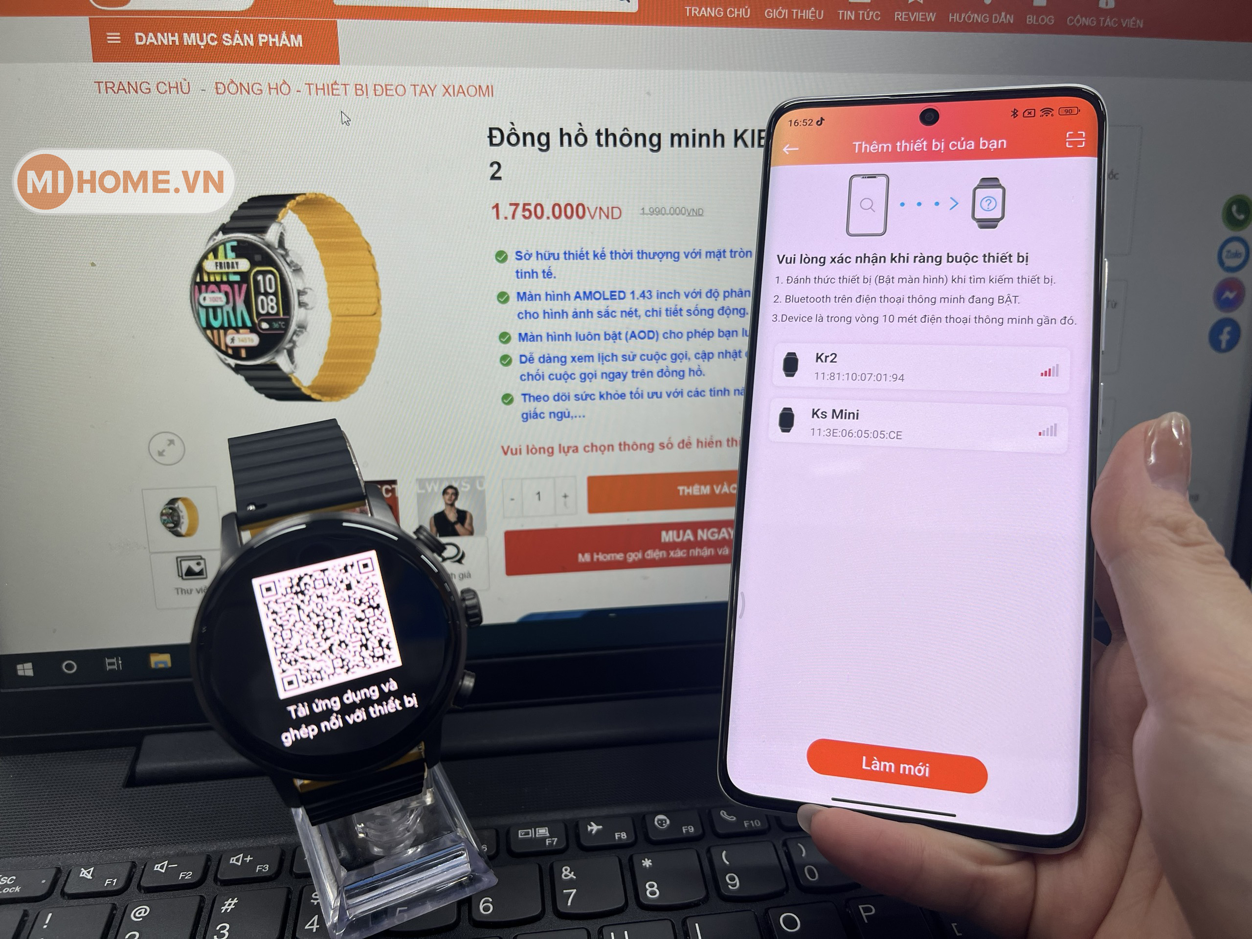 Hướng dẫn kết nối đồng hồ thông minh KIESLECT KR 2 4 z5305620981876 8cc14752788c8241b8db3507a7001373