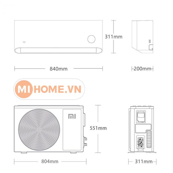 Điều Hòa Hai Chiều Xiaomi Inverter 9000BTU – KFR-26G V1A1 (1HP)