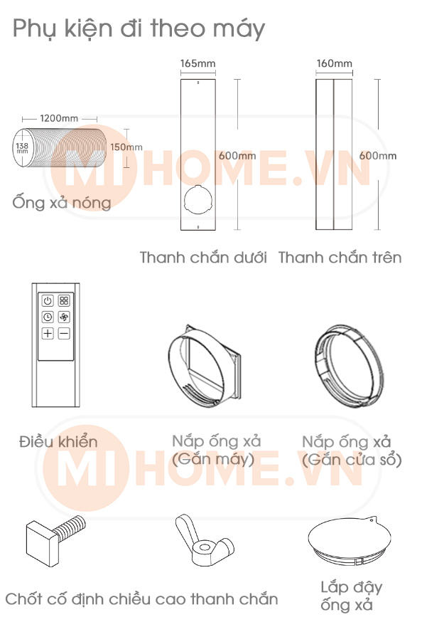 Điều hoà di động Xiaomi New Widetech Pro WAP31A15EW 28 dieu hoa di dong new widetech pro 13