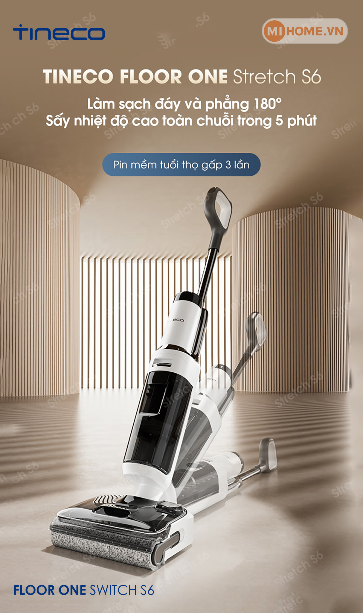 Máy hút bụi lau sàn không dây Tineco Floor One Stretch S6 12 Tineco Switch S6 01