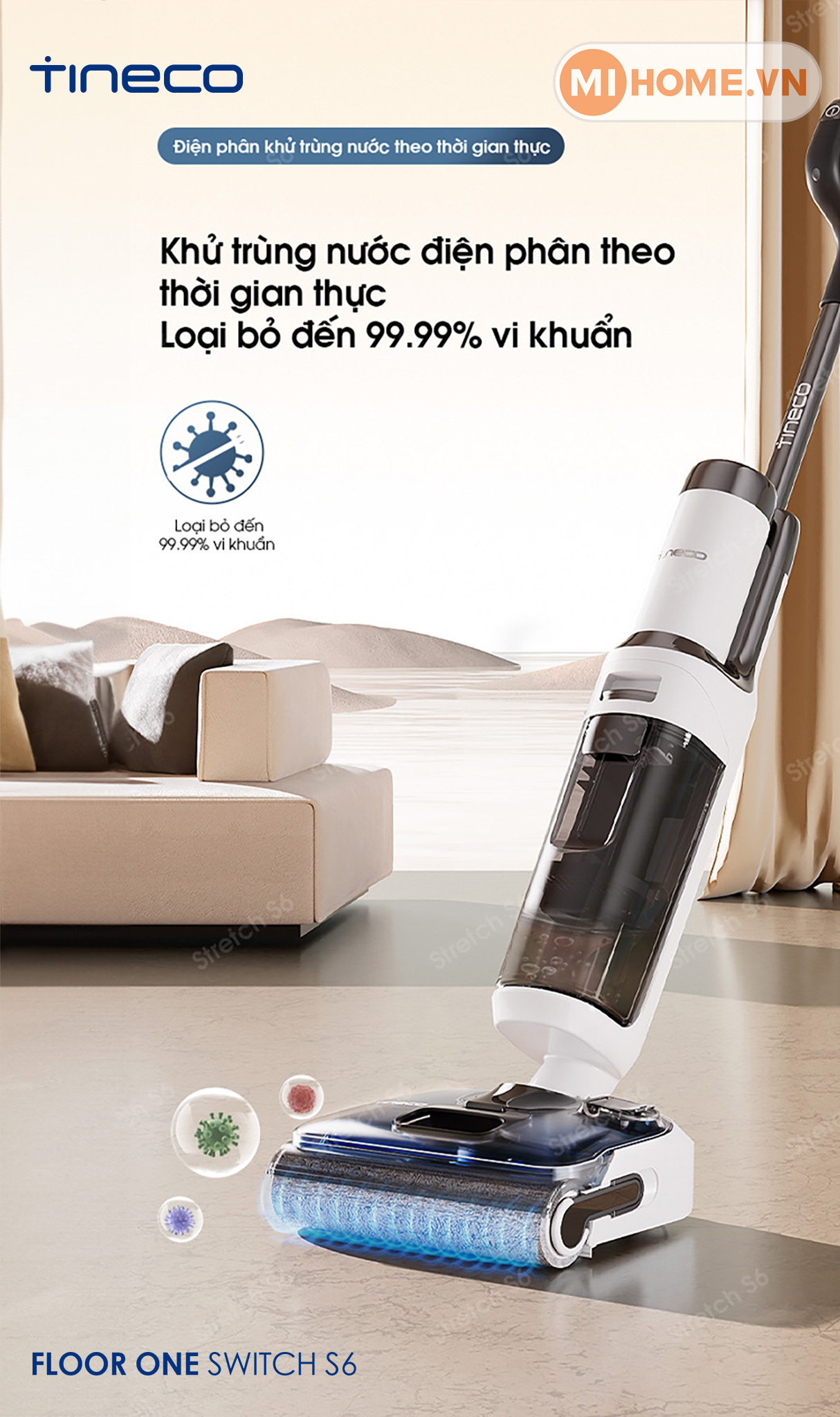 Máy hút bụi lau sàn không dây Tineco Floor One Stretch S6 16 Tineco Switch S6 25