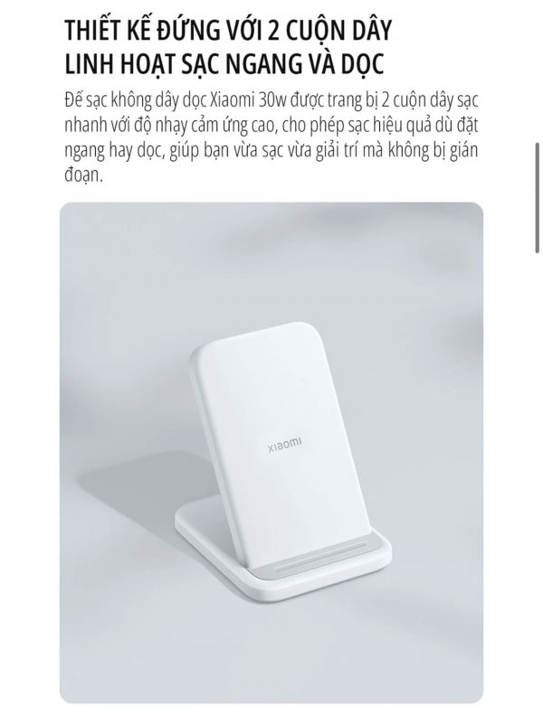 Đế Sạc Không Dây Xiaomi 30W MDY-17-EM