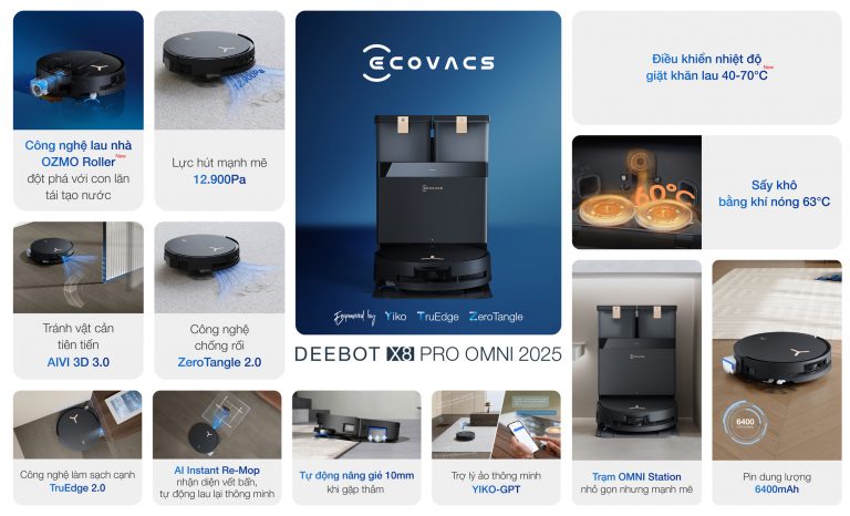 Đánh giá Robot Hút Bụi Lau Nhà Ecovacs Deebot X8 Pro Omni 2025: Có đáng mua hay không?