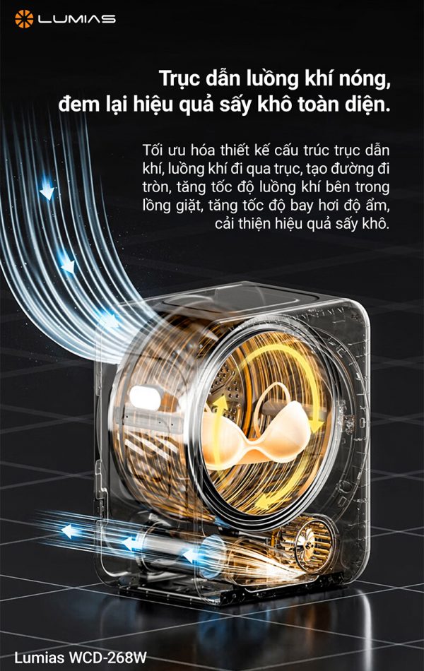 Máy sấy quần áo Lumias WCD-268W 4Kg
