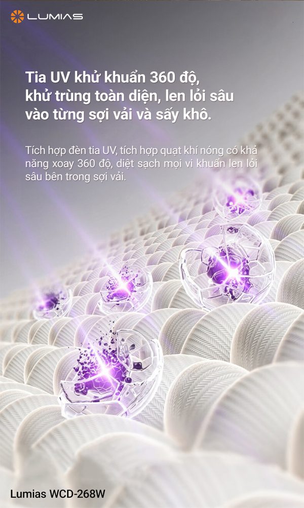 Máy sấy quần áo Lumias WCD-268W 4Kg