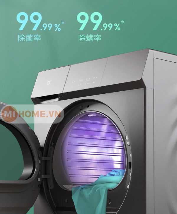 Máy sấy quần áo Xiaomi Mijia MJ102S ( 100MJ102S) Titanium – công suất lớn 10kg, khử trùng UVC, sấy bơm nhiệt