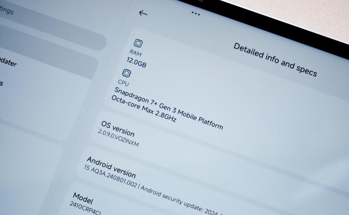 gsmarena tren tay xiaomi pad 7 6