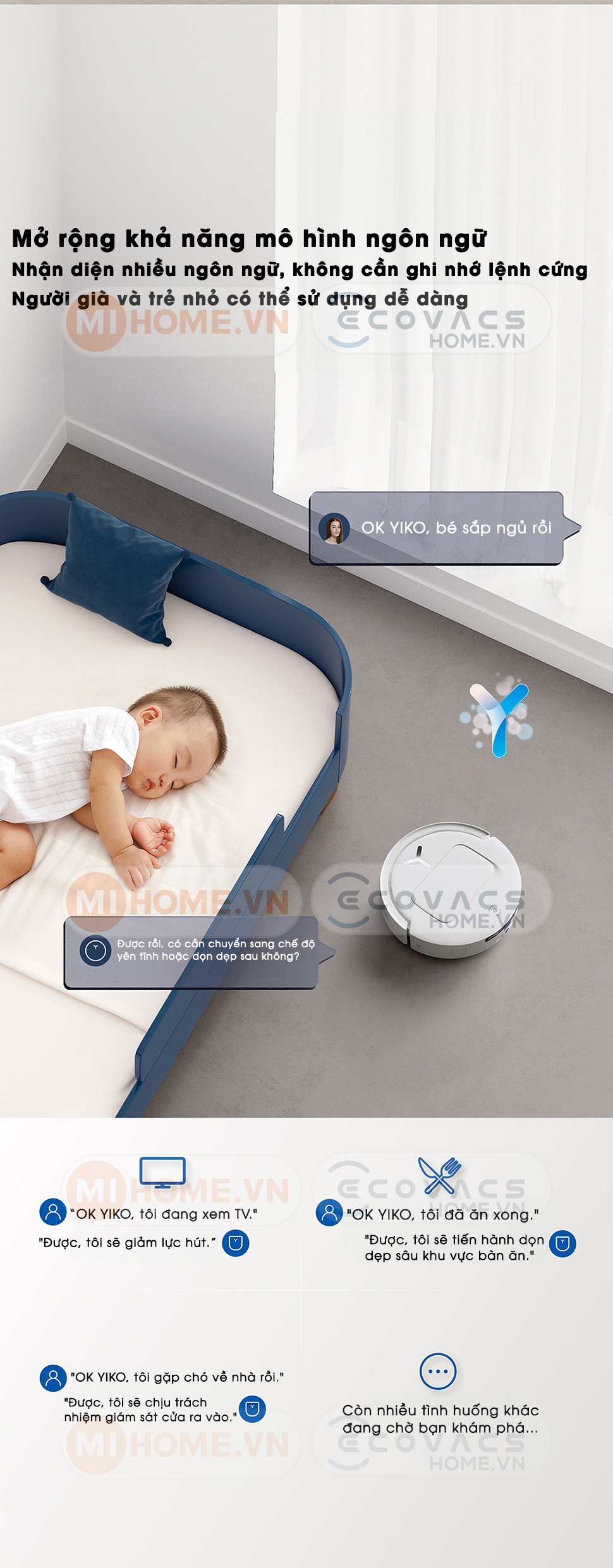 Robot hút bụi lau nhà Ecovacs Deebot T80 Max Omni 11 Robot hút bụi lau nhà Ecovacs Deebot T80 Max Omni - Điều khiển từ xa qua ứng dụng