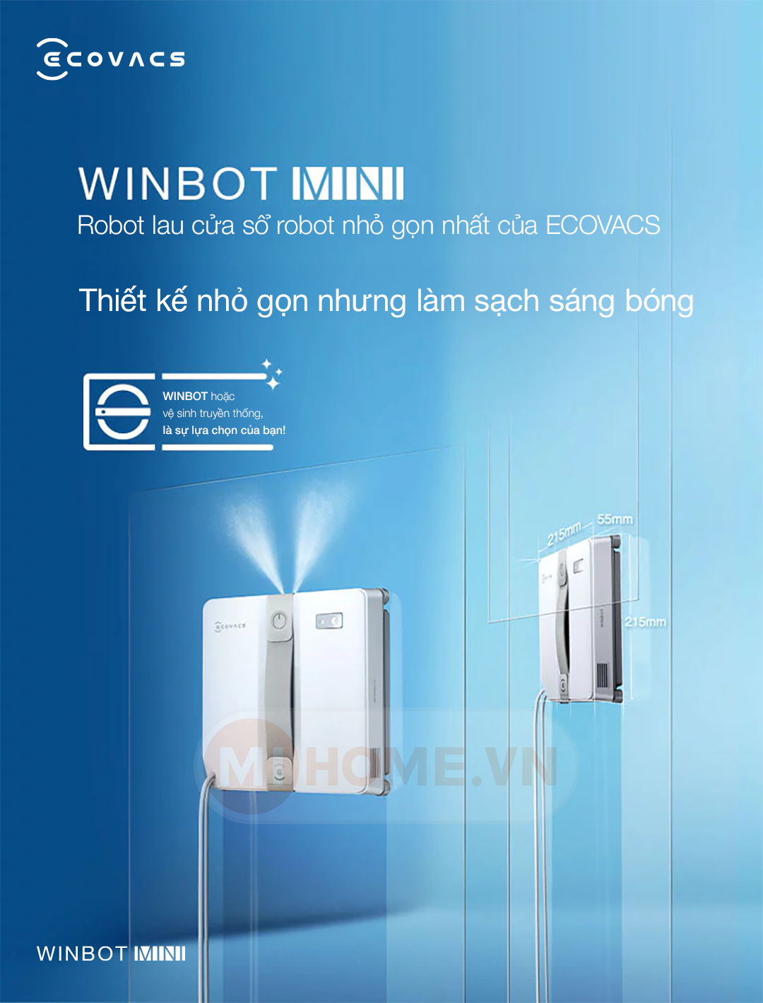 Robot lau kính Ecovacs Winbot Mini 34 a1