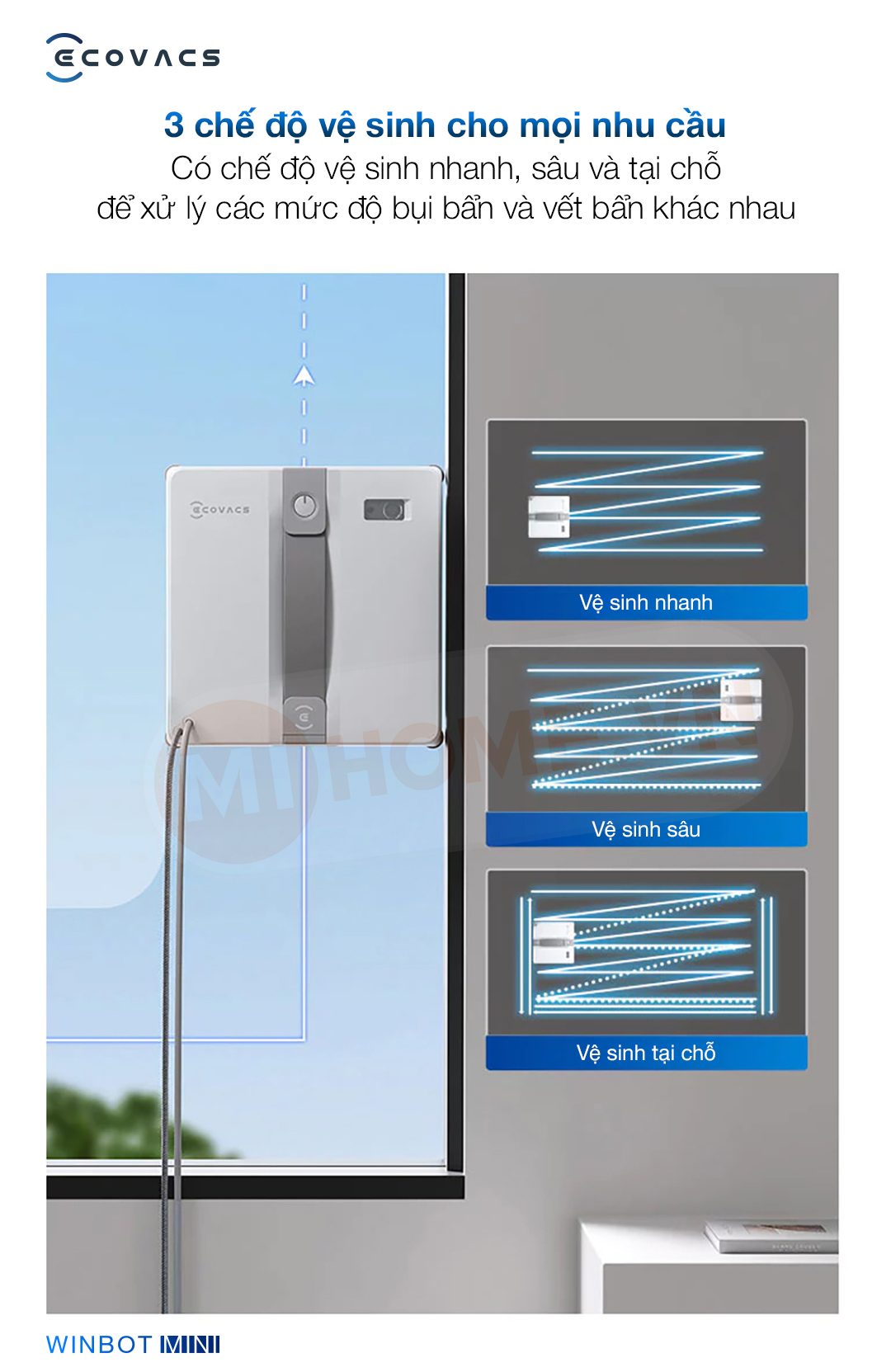 Robot lau kính Ecovacs Winbot Mini 45 a4