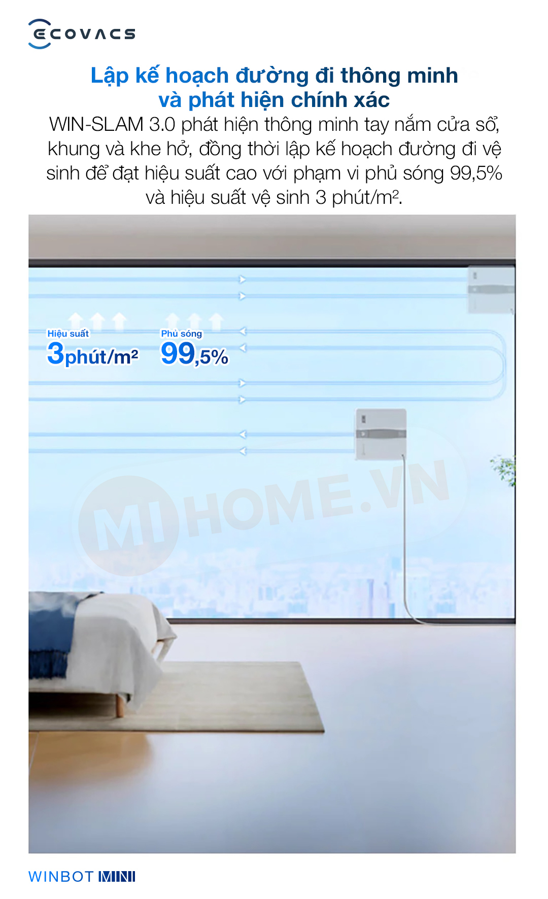 Robot lau kính Ecovacs Winbot Mini 43 a6