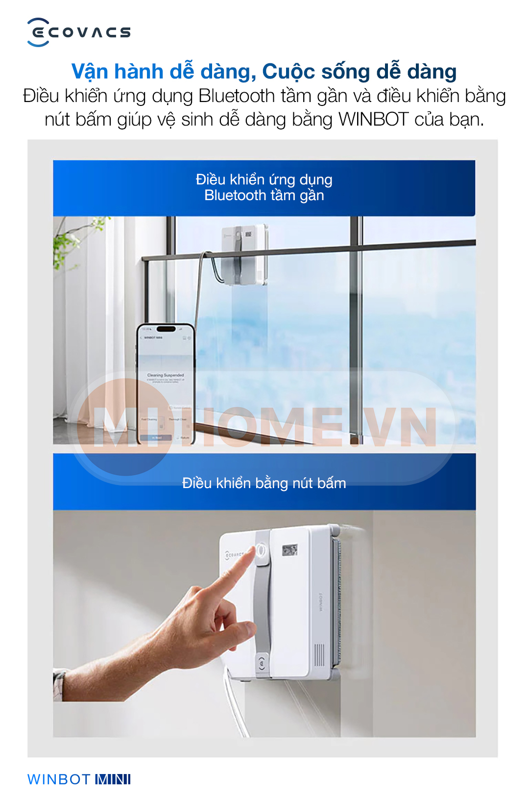 Robot lau kính Ecovacs Winbot Mini 46 a7