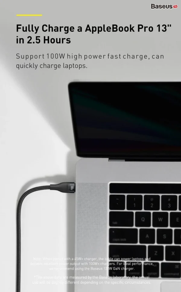 Dây sạc 2 đầu C to C+Lightning 100W Baseus  Flash 3