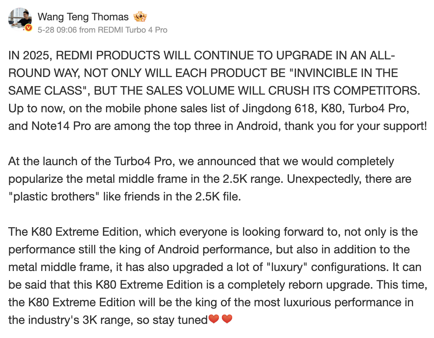 Redmi K80 Ultra: Ông Vua Mới Của Tầm Trung – Đẹp Như Flagship, Mạnh Như Quái Vật 2 Anh man hinh 2025 05 29 luc 11.34.43