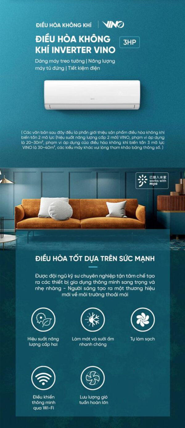 Điều hòa (máy lạnh) 2 chiều VINO KFR-72GW/V31AA2-N2 -3HP / 27.000 BTU 3 Điều hòa (máy lạnh) 2 chiều VINO KFR-72GW/V31AA2-N2 -3HP / 27.000 BTU
