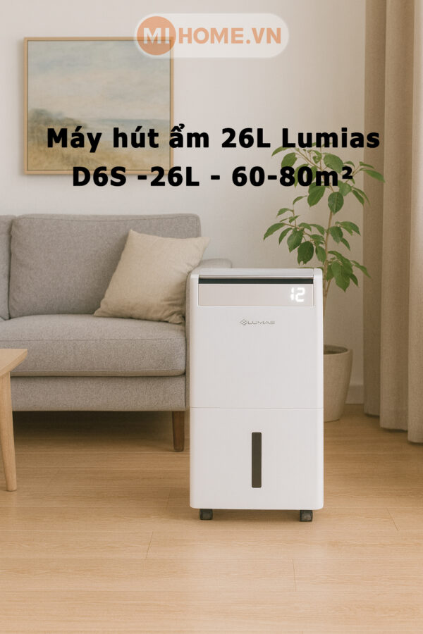 Máy hút ẩm kiêm lọc không khí Lumias D6S 26L