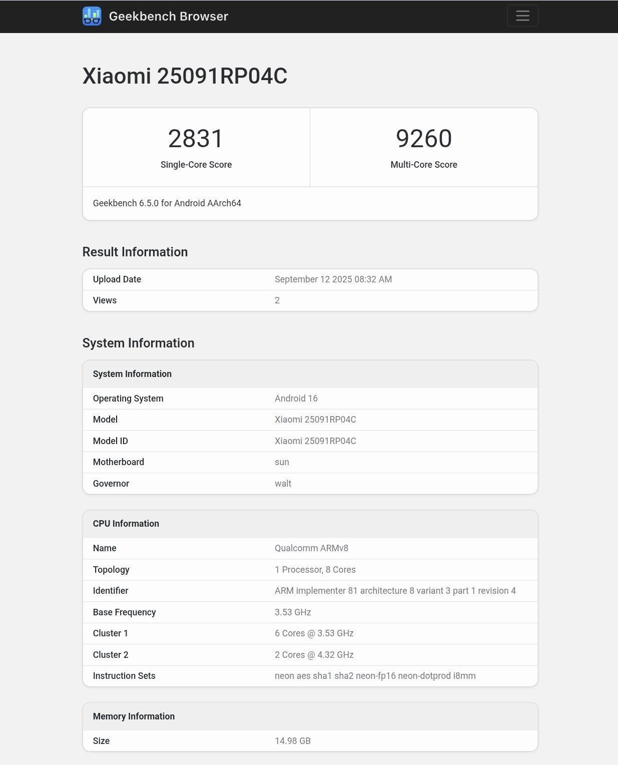 Xiaomi Pad 8 Pro 25091RP04C Geekbench Listing 1 e1757728775889