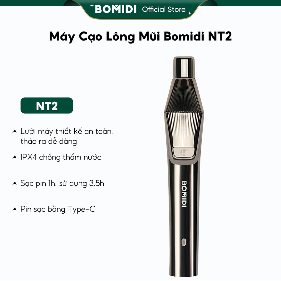 Máy cắt lông mũi Bomidi NT2 3 Máy cắt lông mũi Bomidi NT2 - Phù hợp mang theo khi đi xa