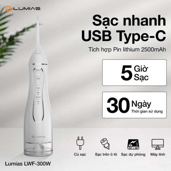 Máy tăm nước dung tích 300ml Lumias LWF-300W