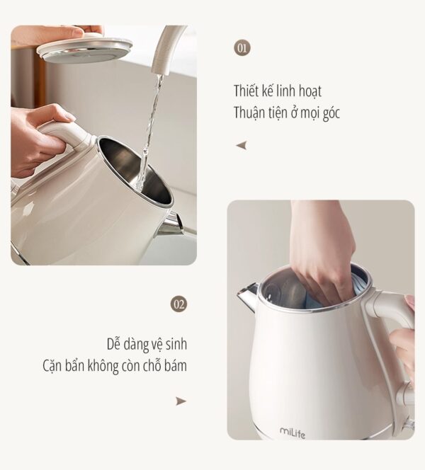 Ấm siêu tốc cao cấp giữ nhiệt miLife N6 1.8L