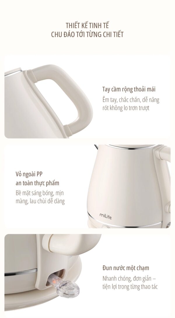 Ấm siêu tốc cao cấp giữ nhiệt miLife N6 1.8L