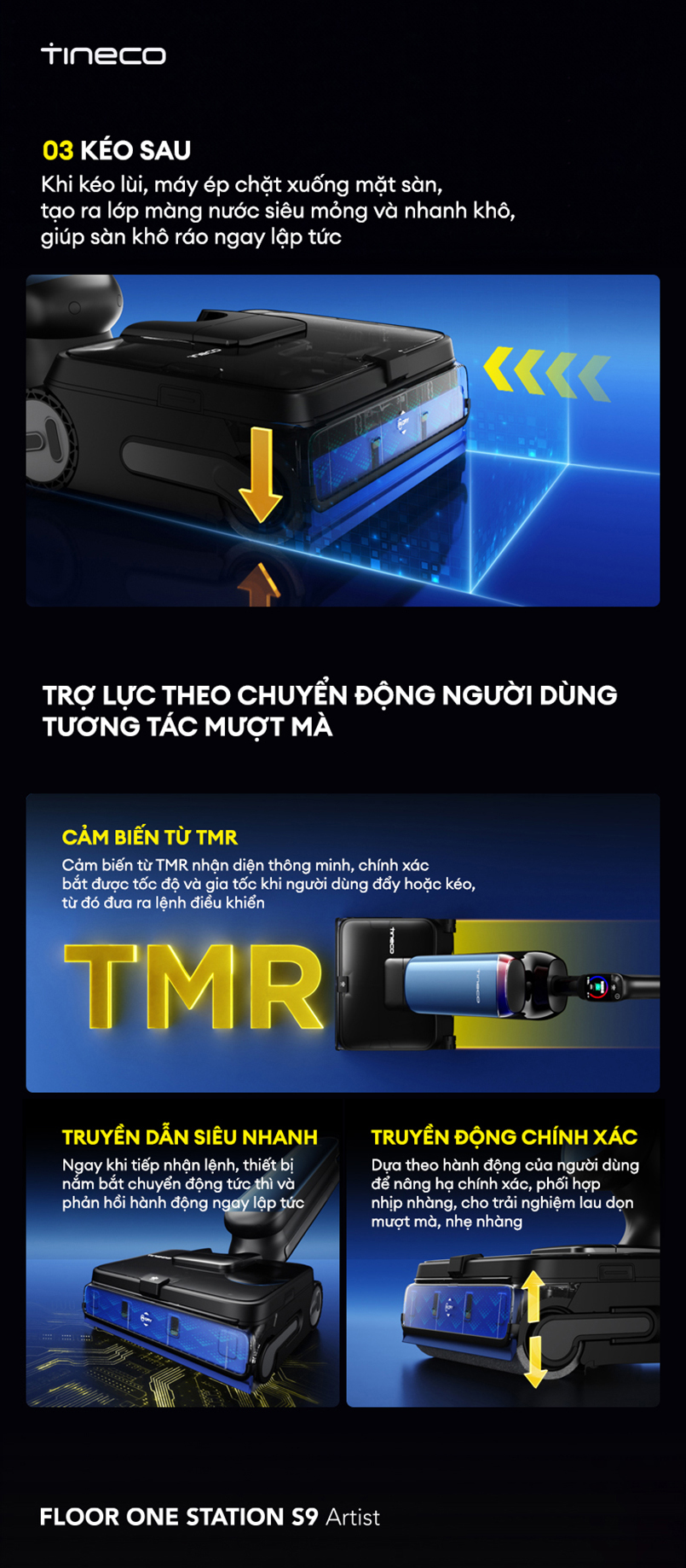Máy hút bụi lau sàn khô ướt Tineco FLOOR ONE STATION S9 Artist – Lau sàn bằng nước nóng - Những điểm cần lưu ý khi dùng máy