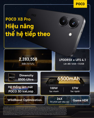 POCO X8 Pro: “Quái vật hiệu năng” khuấy đảo phân khúc – đẹp, mạnh và quá đáng tiền 3 POCO X8 Pro: “Quái vật hiệu năng” khuấy đảo phân khúc – đẹp, mạnh và quá đáng tiền