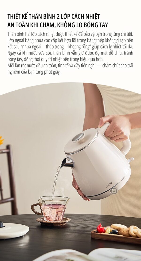 Ấm siêu tốc cao cấp giữ nhiệt miLife N6 1.8L