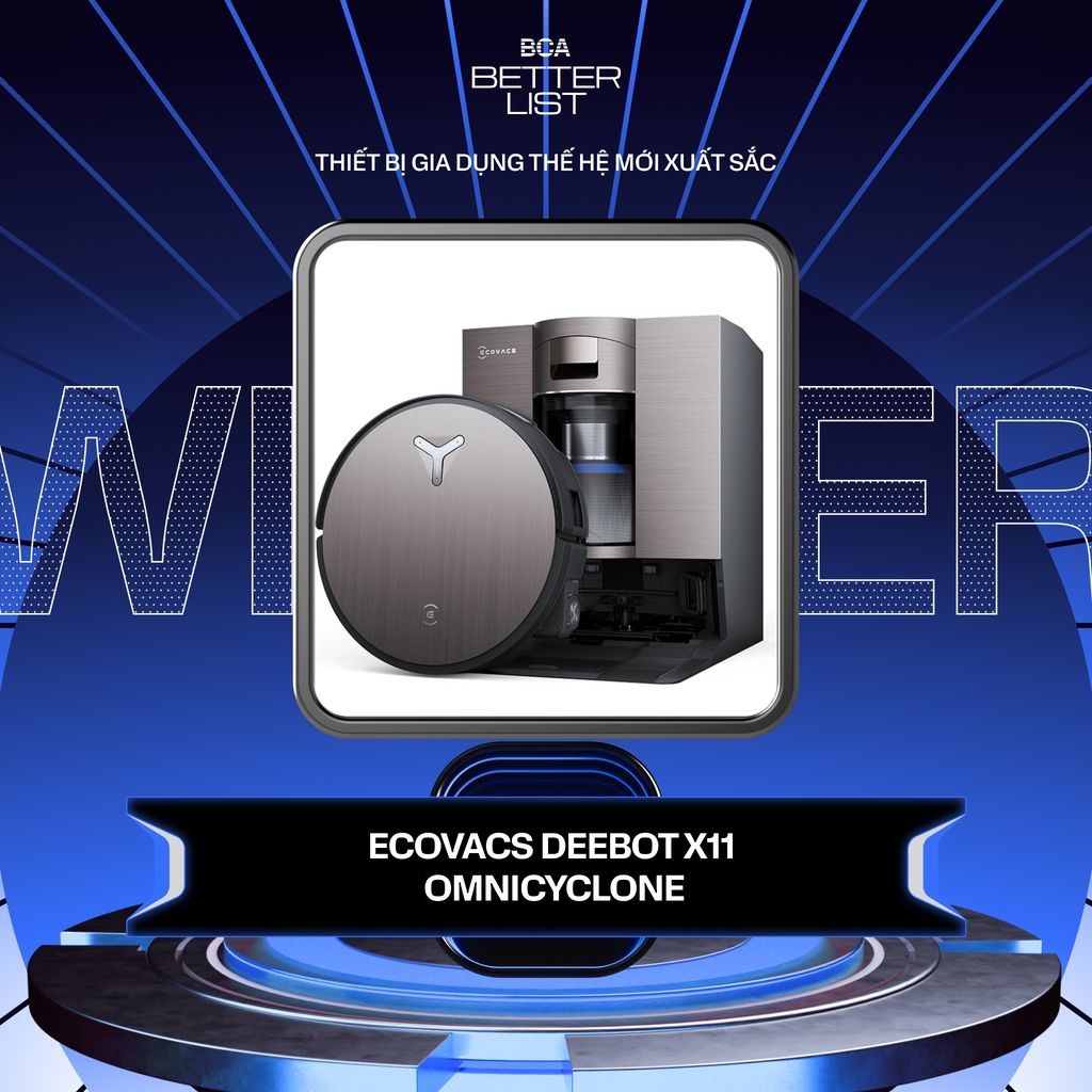 Ecovacs DEEBOT X11 OMNICYLONE được vinh danh tại Better Choice Awards 2025 nhờ khả năng làm sạch toàn diện và thiết kế thông minh- Ảnh 1.