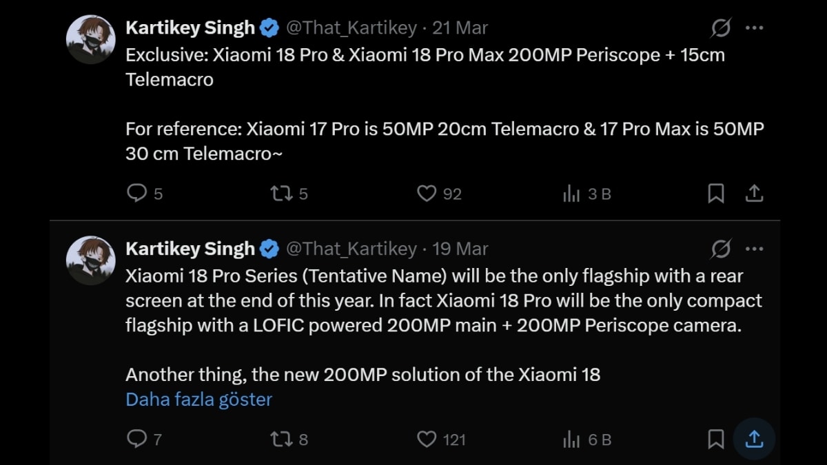 Xiaomi 18 Pro và Pro Max sở hữu hệ thống camera 200MP và ống kính tiềm vọng macro