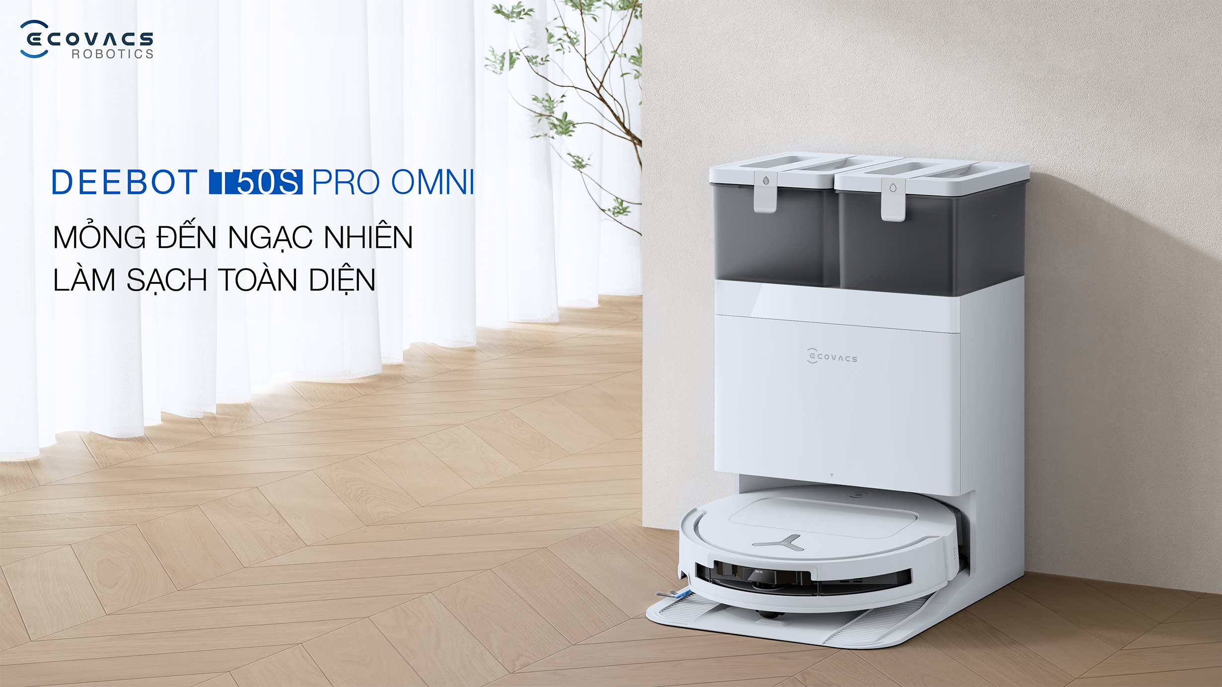 Robot hút bụi lau nhà Ecovacs Deebot T50S Pro Omni 20 1